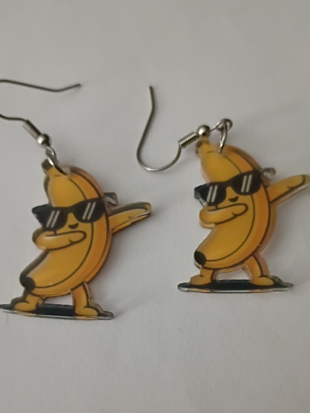Yellow Banana Dangle Earrings with Sunglasses - Fun Women’s Jewelry